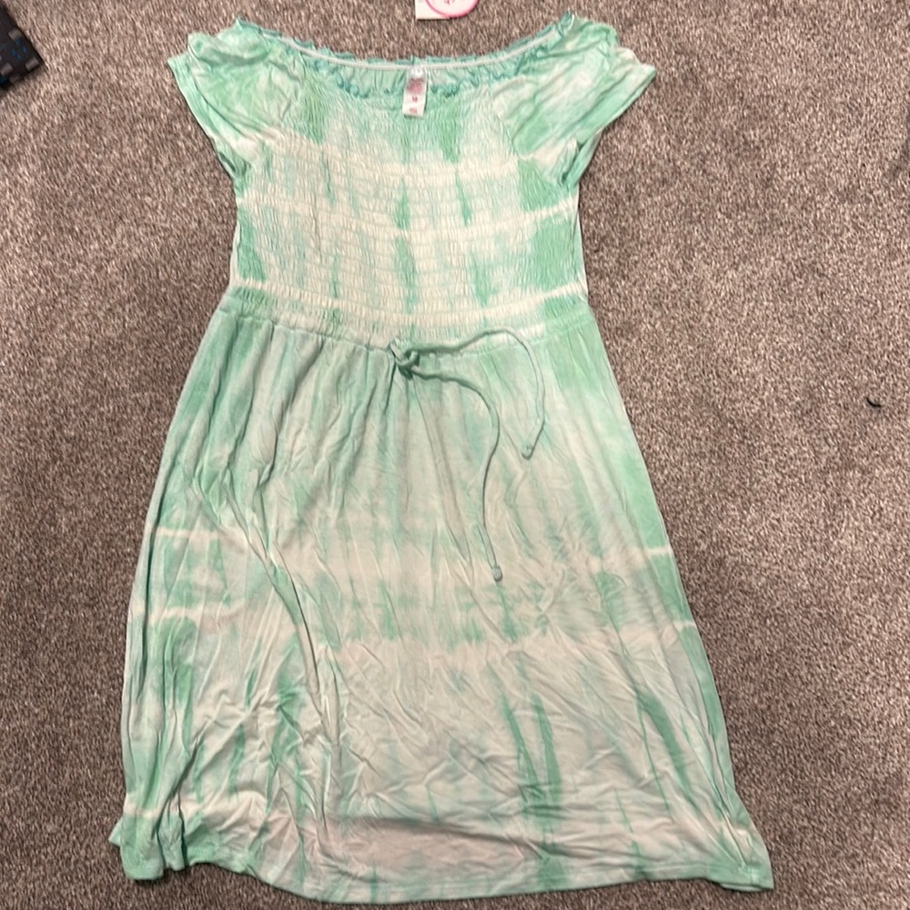 Teal tie dye dress